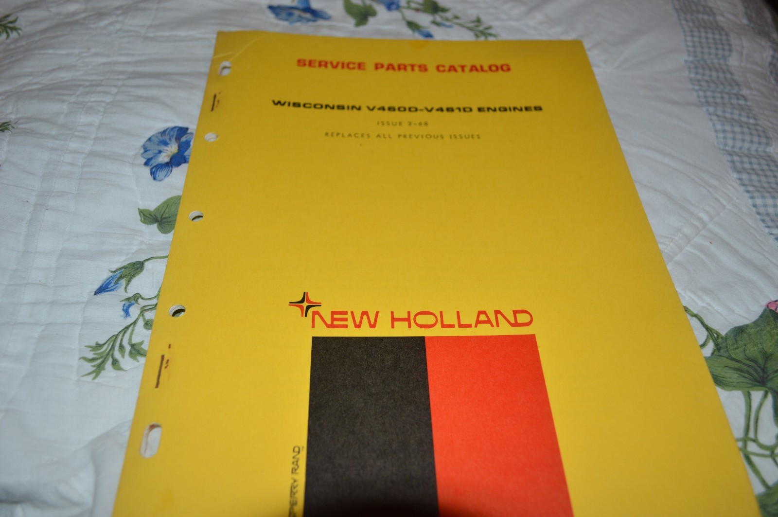 New Holland V460D V461D Wisconsin Engine Dealer&rsquo;s Parts Book Manual DCPA5