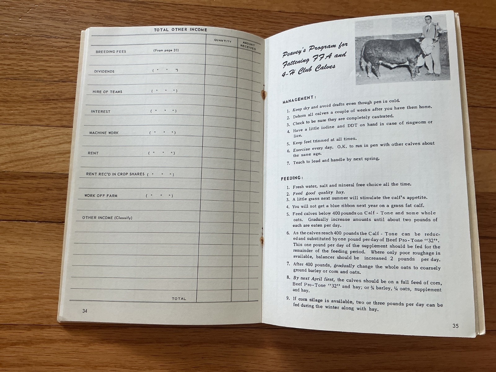 Vtg. 1961 Farm Acct. Tax & Record Book – Peavey Elevators – Mpls., Minnesota