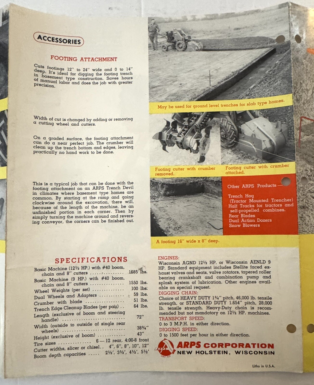 Vintage 1970&rsquo;s ARPS Model HL Trench Devil Dealer Sales Brochure