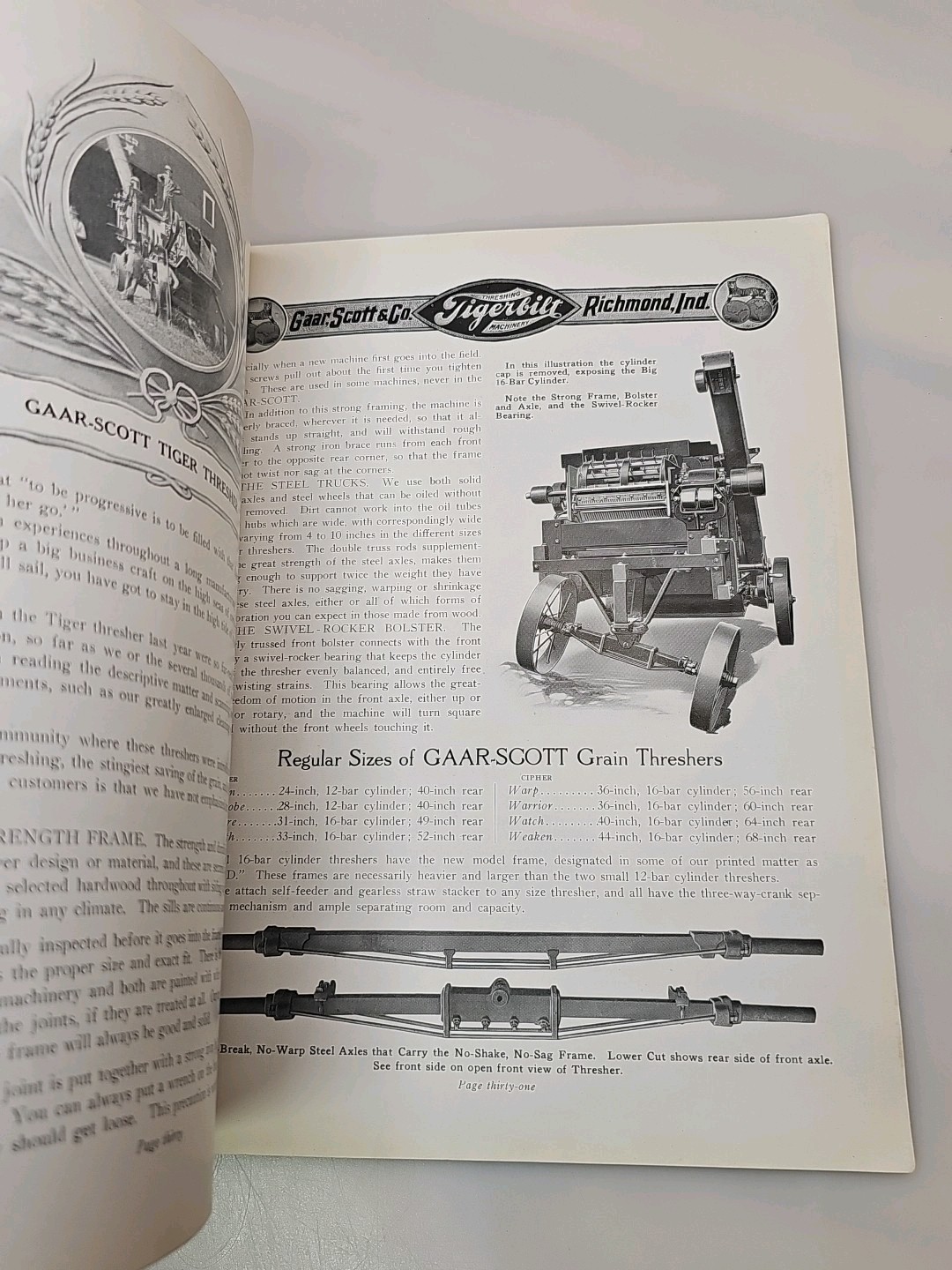Gaar Scott Engine The Tiger Thresher Catalog Richmond INDIANA 1917