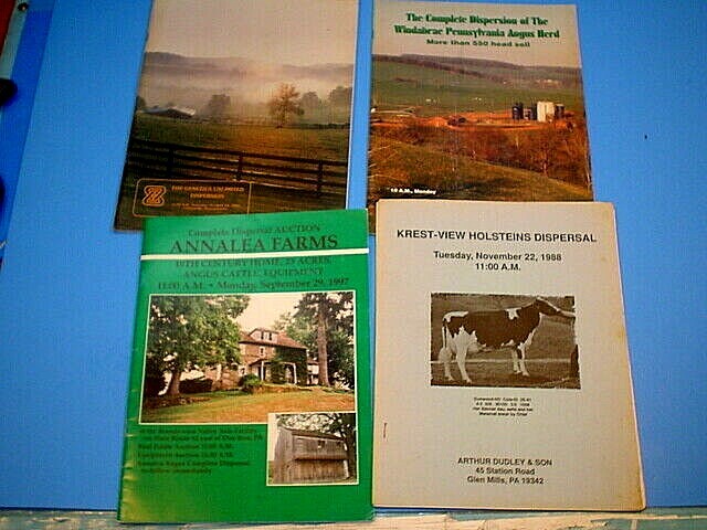 (15) 70&rsquo;s 80&rsquo;s 90&rsquo;s HERD DISPERSAL COWS HEIFERS CATALOG OXFORD~KENNETT SQUARE PA