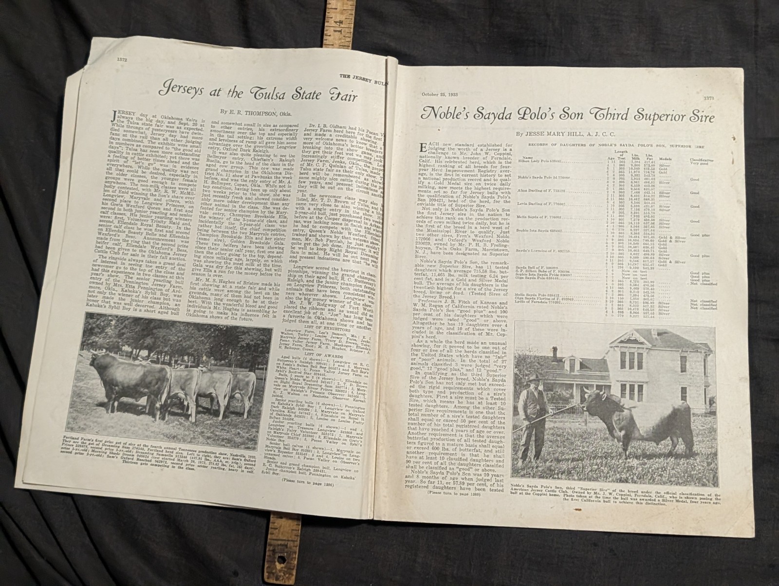 1933 The Jersey Bulletin, Agriculture dairy cattle farmer magazine