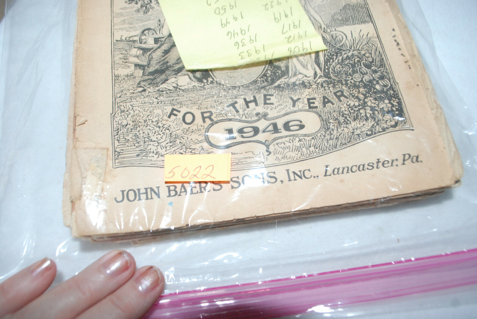 Vintage LOT Of 16 John Baer’s Sons Agricultural Almanac Lancaster, PA 1908…