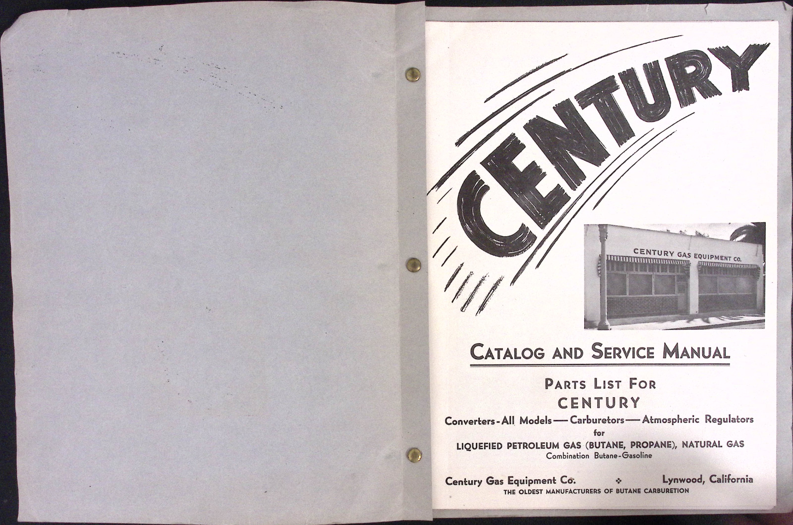 1949 Century Butane Conversion Units & Carburetors Century Gas Equipment Co