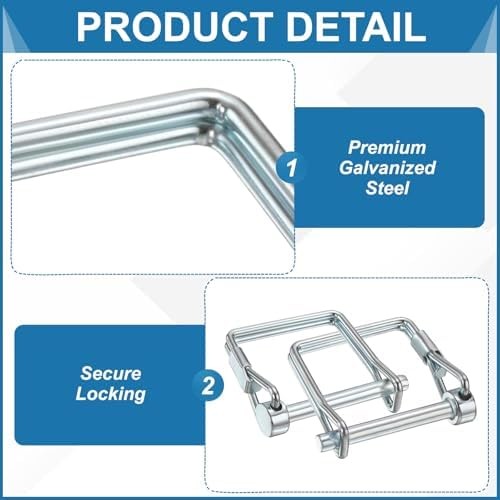 2 Pcs Trailer Coupler Pins, 1/4&Prime; x 3.2&Prime; (6.3mm x 80mm) Safety Wire Lock Hitch Pi