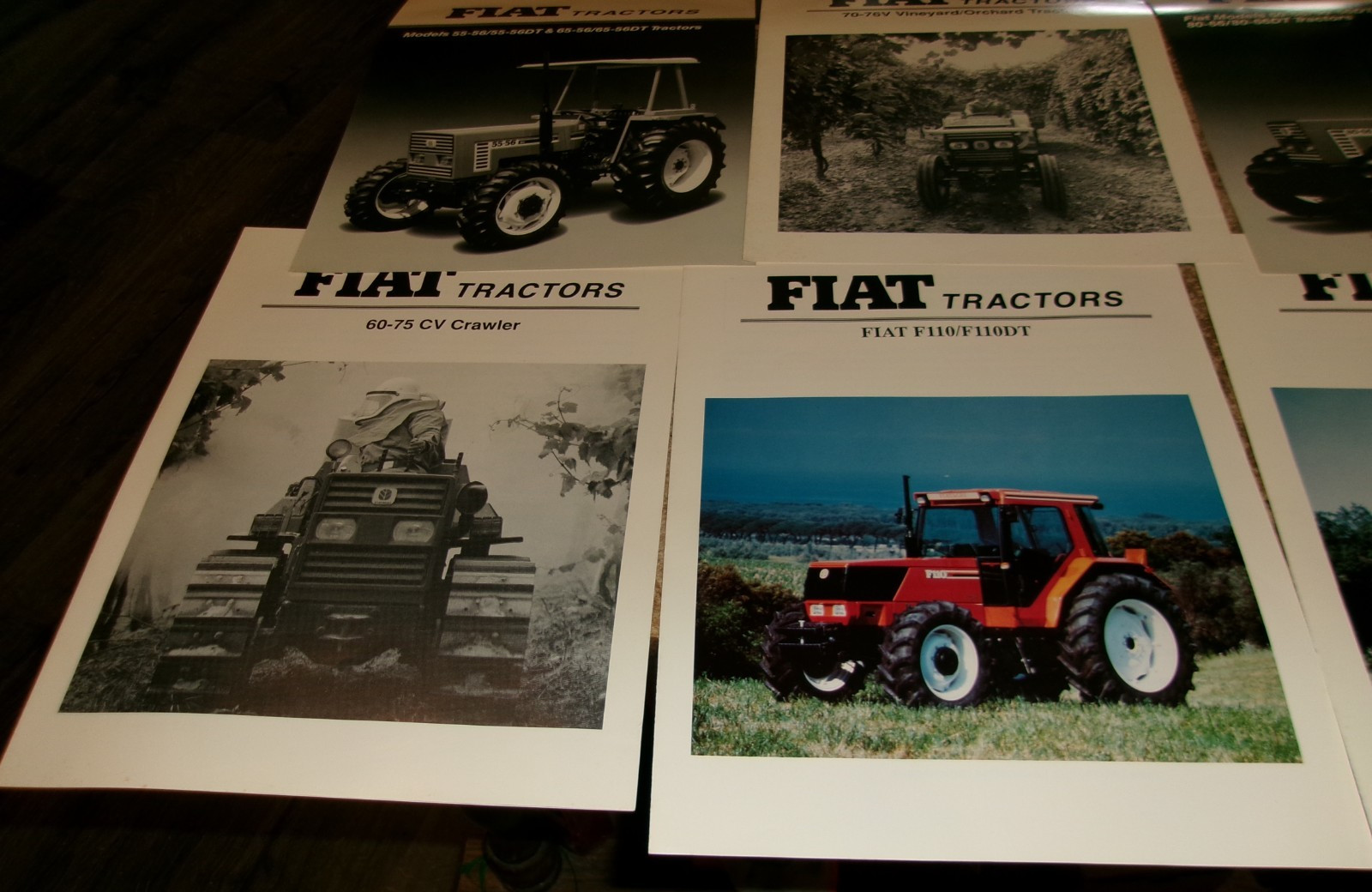 6-lot 1980&rsquo;s-90&rsquo;s fiat tractors + crawler 1+3 page brochures good used