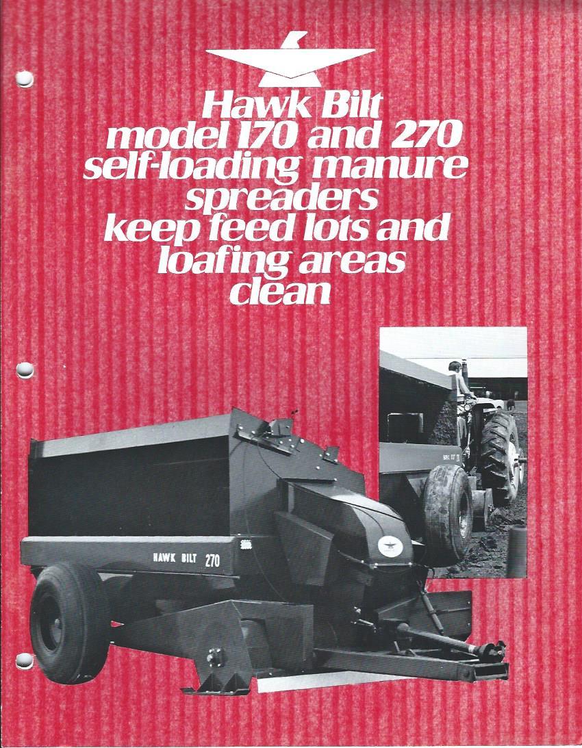 Farm Equipment Brochure – Hawk Bilt – 170 270 – Manure Spreaders (F3463)