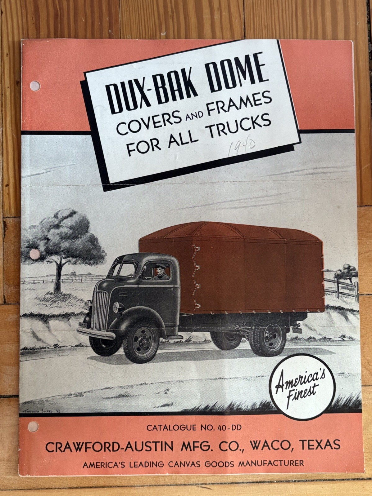 Vintage 1940 Crawford Austin Dux-Bak Dome Truck Cover Sales Brochure Advertising