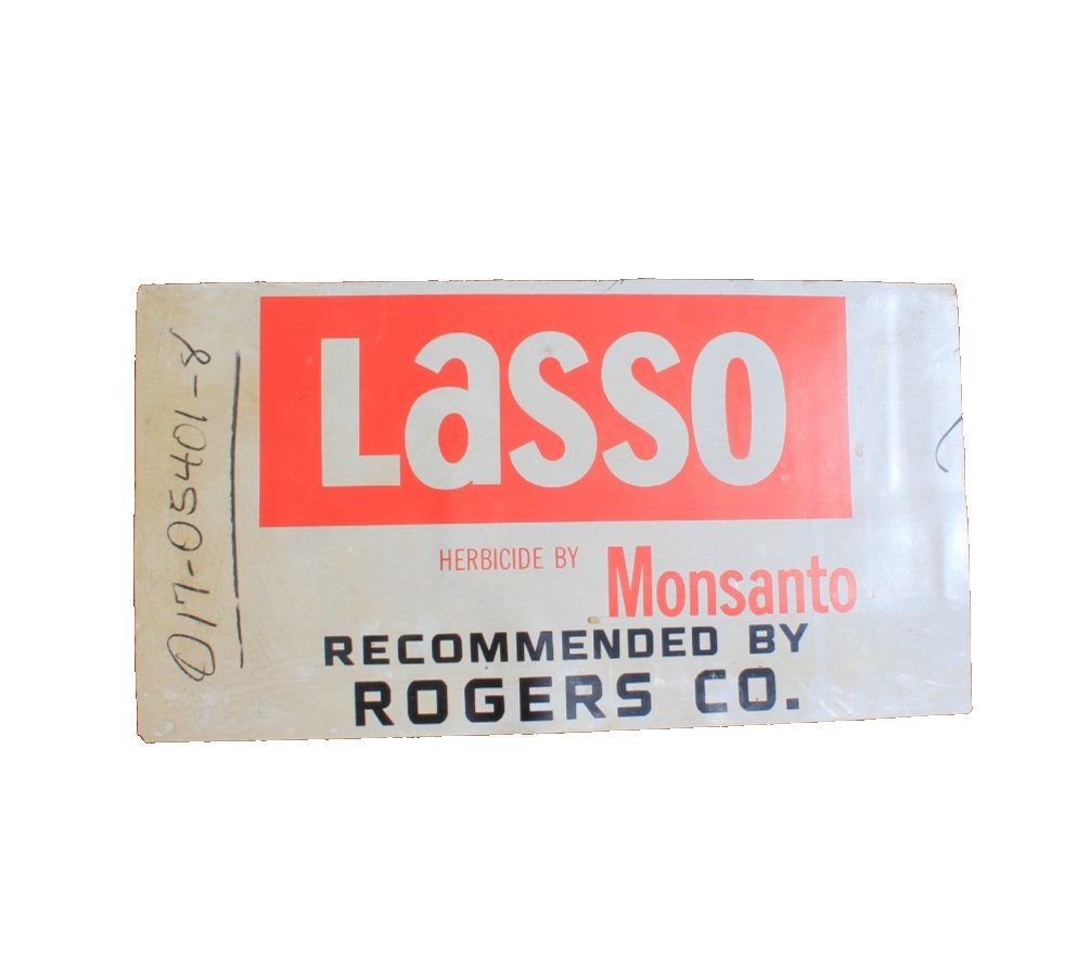 (2) Lasso Monsanto Magnetic Advertising Cling Signs Rogers Co. Lot