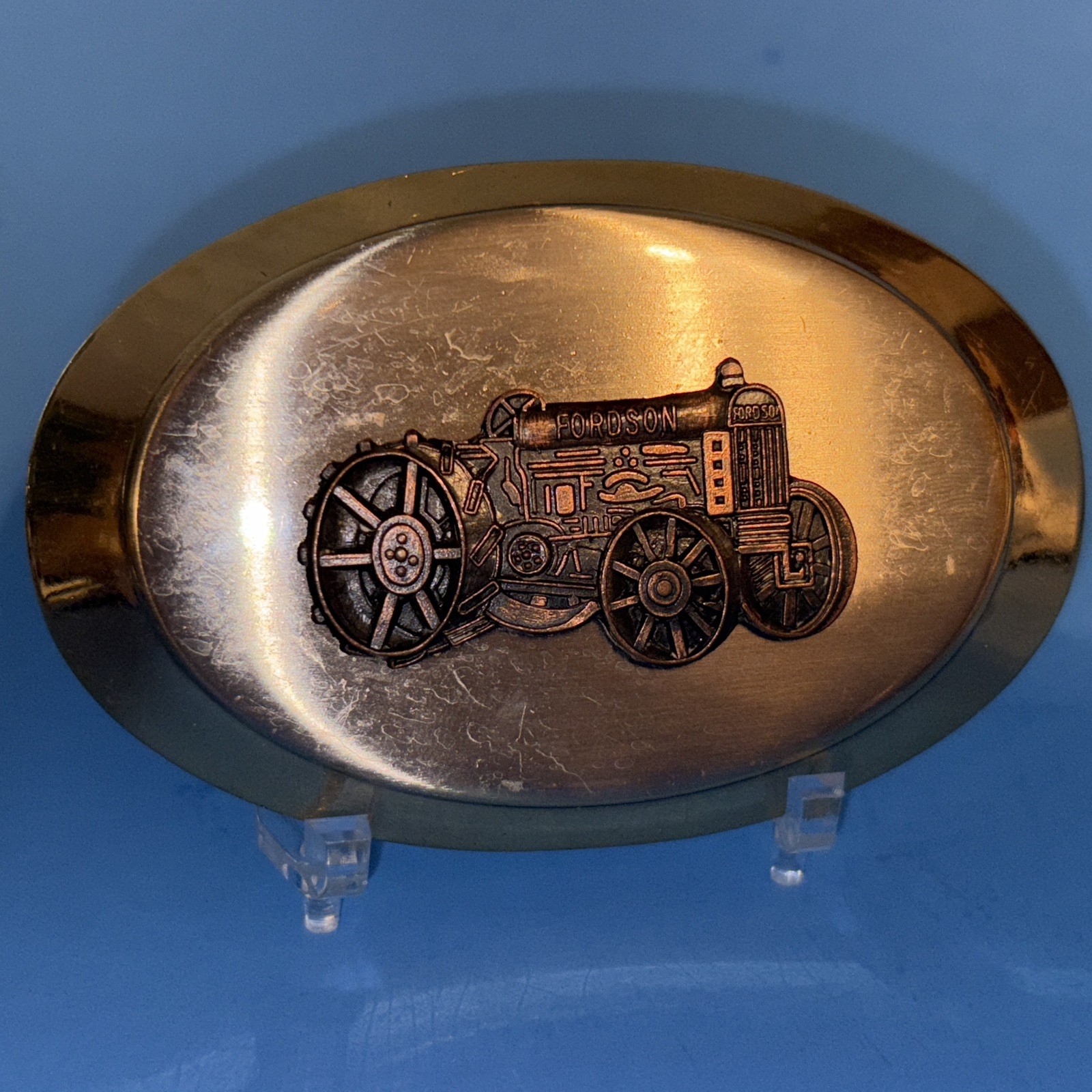 Vtg Fordson Tractor Belt Buckle Farm Ag