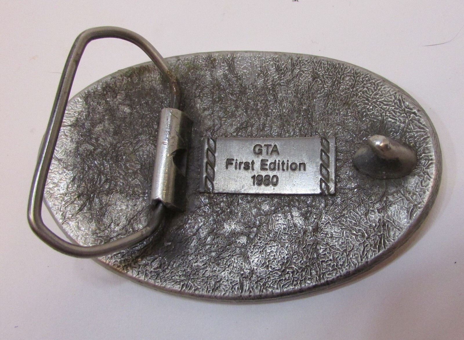 Old 1980 First Edition GTA Grain Terminal Association Oval Pewter Belt Buckle