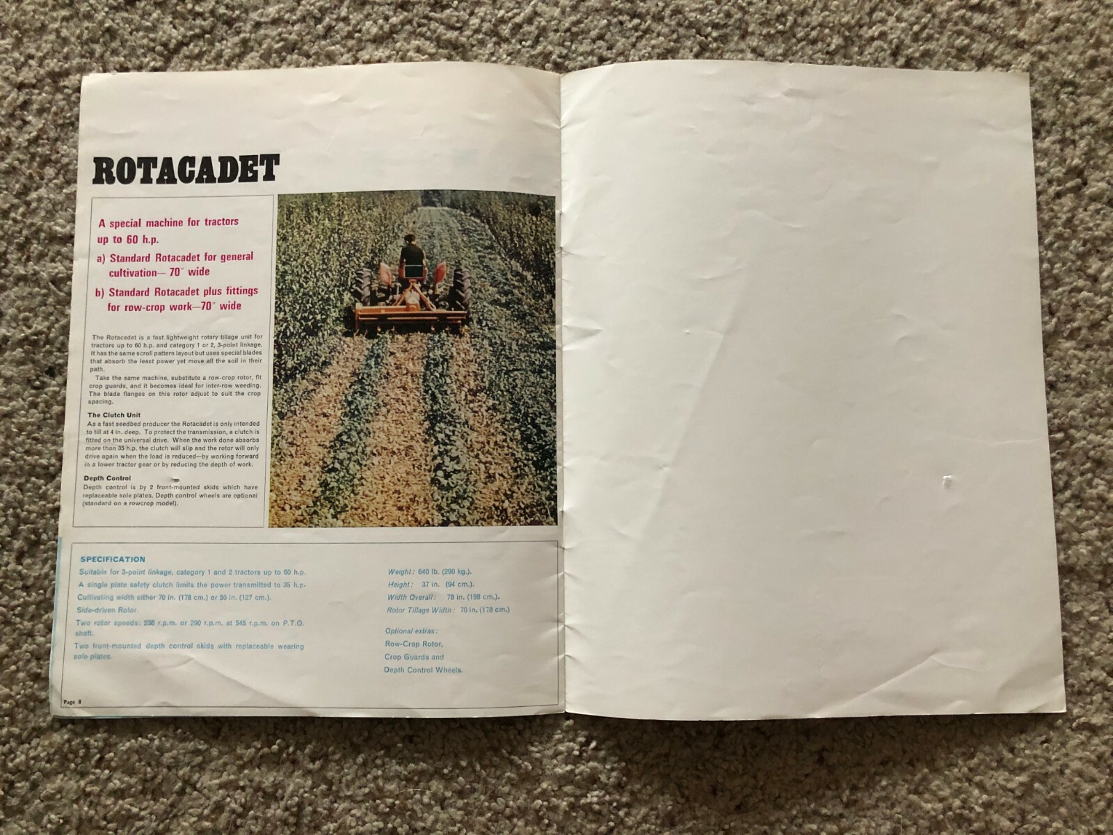 1969 Howard Rotavator range, for farm usage, sales literature.