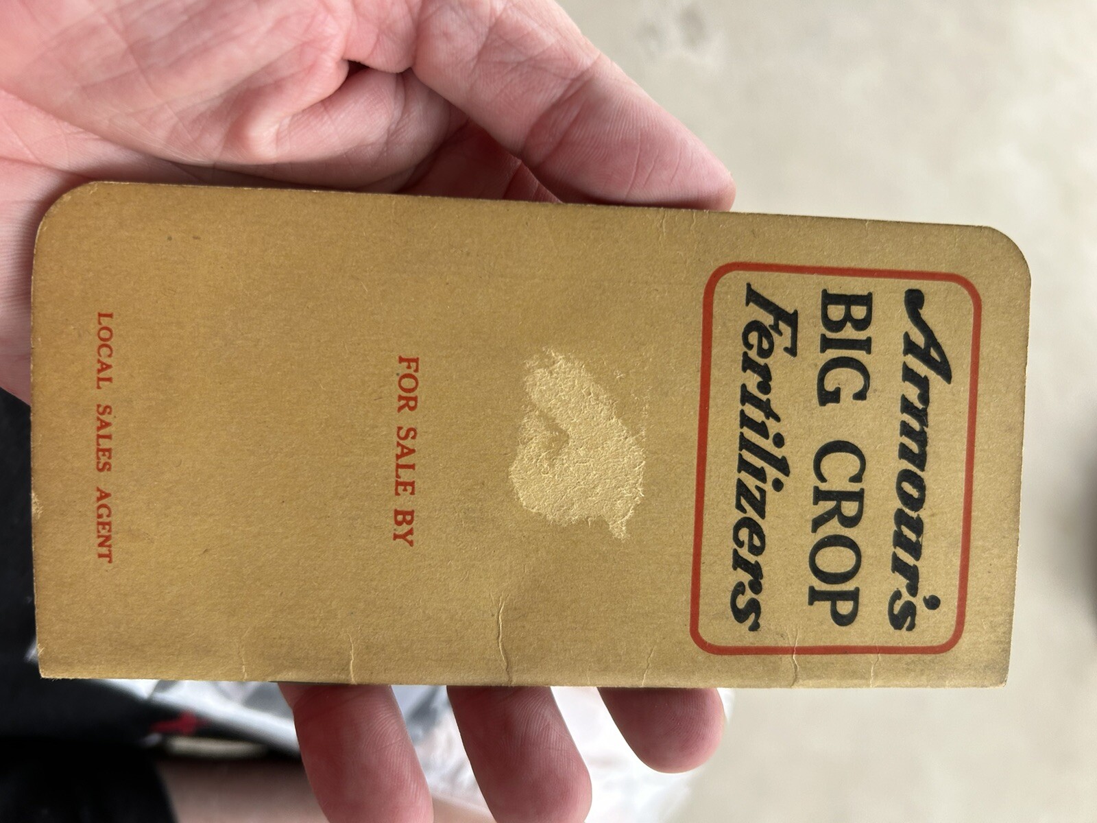 Vintage Armours Big Crop Fertilizers 1922 Pocket Calender Notebook Memo Book