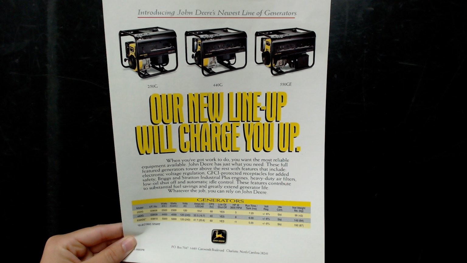 John Deere Generators Vintage Brochure Agriculture 1980s 8.5×11 Inches