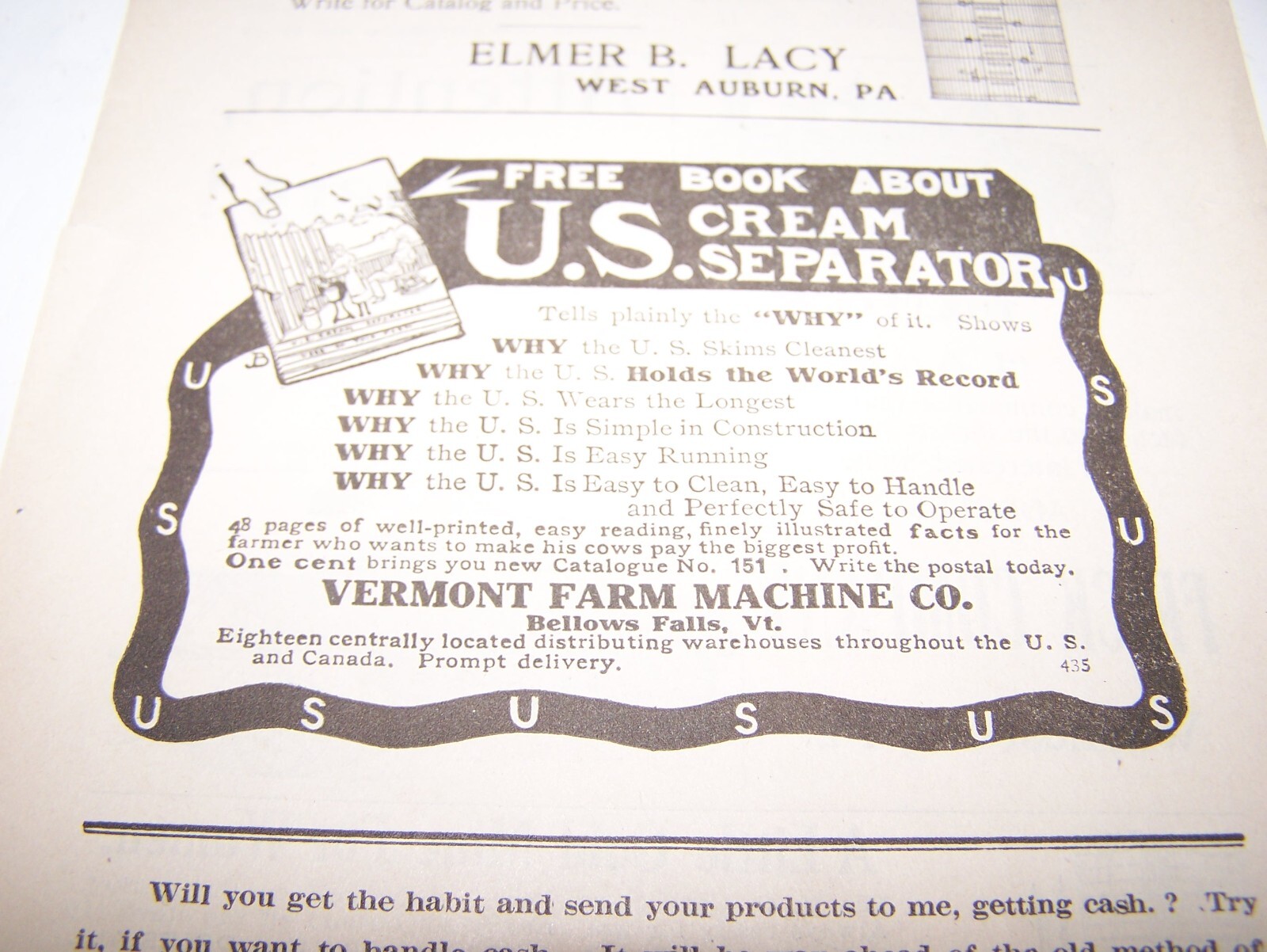 FRICK ECLIPSE Steam Engine Thresher LACEY Silo US Cream Separator PA Grange AD