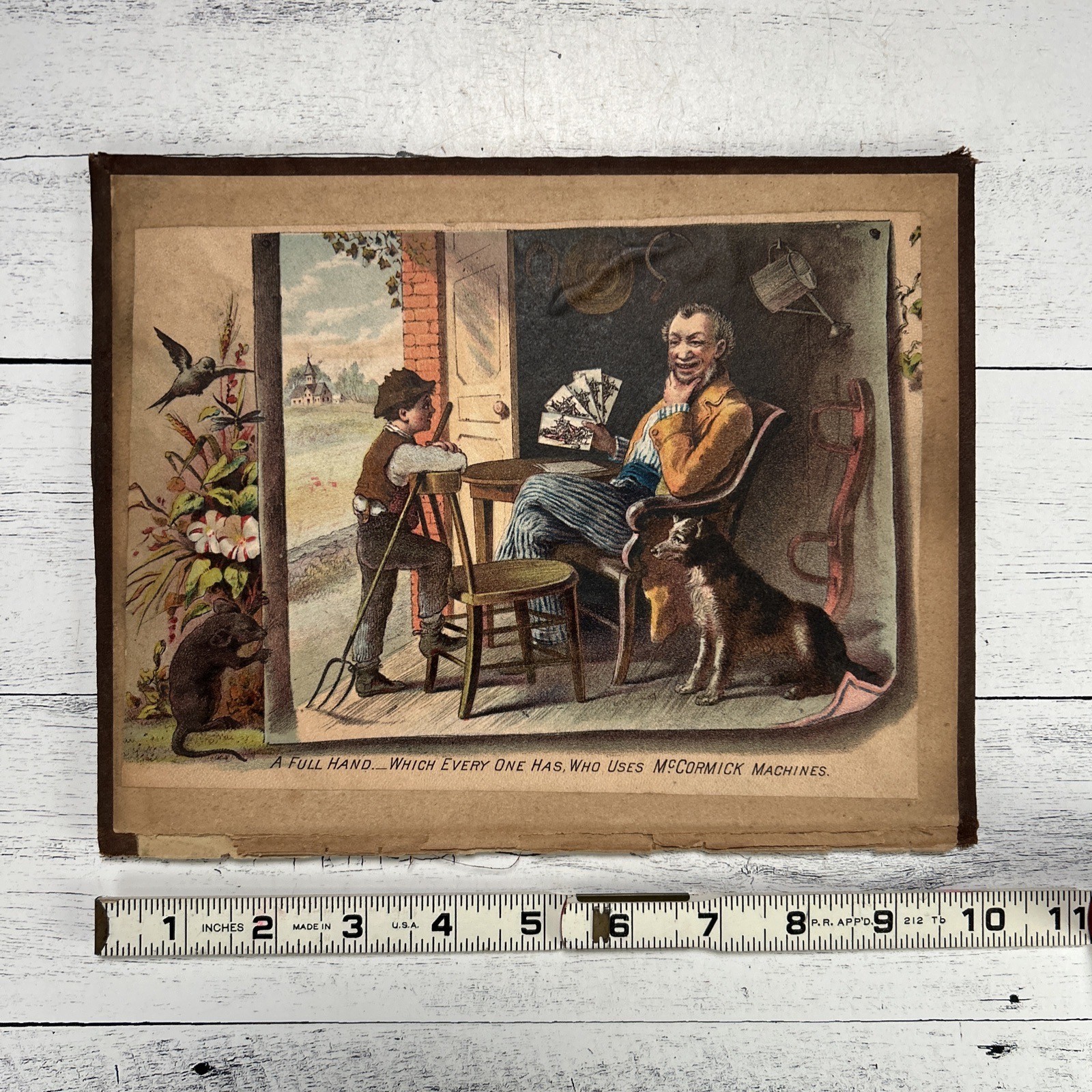 Antique McCormick Tractor Advertising Trade Card Farm Machinery 1880s Litho