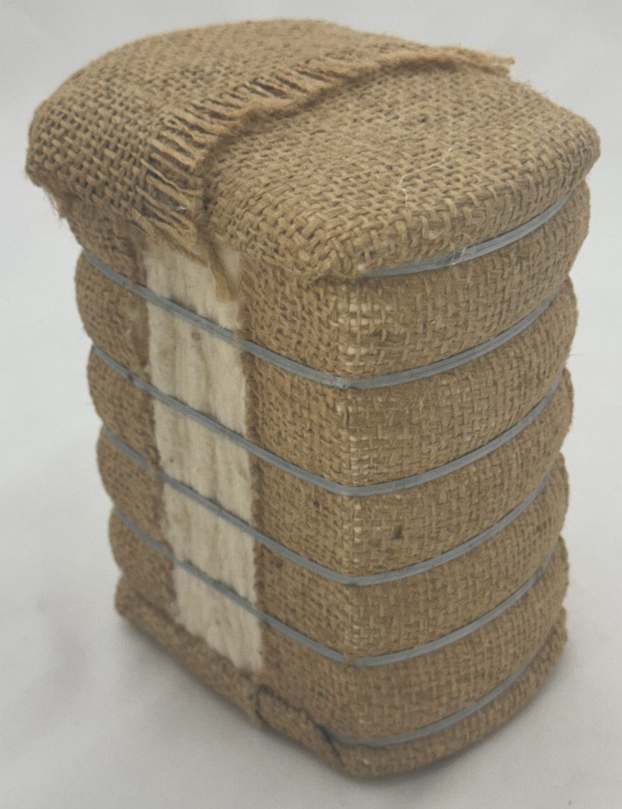 Vintage Miniature Cotton Bale Souvenir 5.5 Inch decor