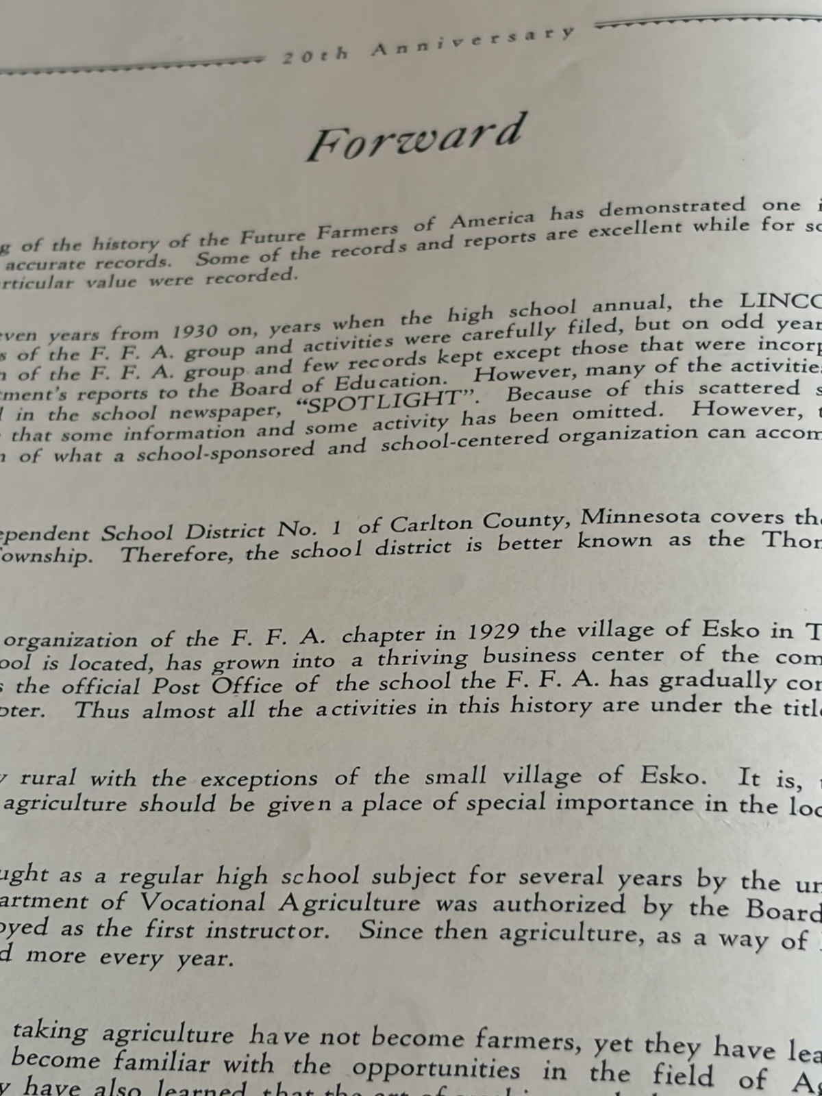 Vintage Future Farmers Of America Official 1929-1949 FFA Farming Book Esko MN