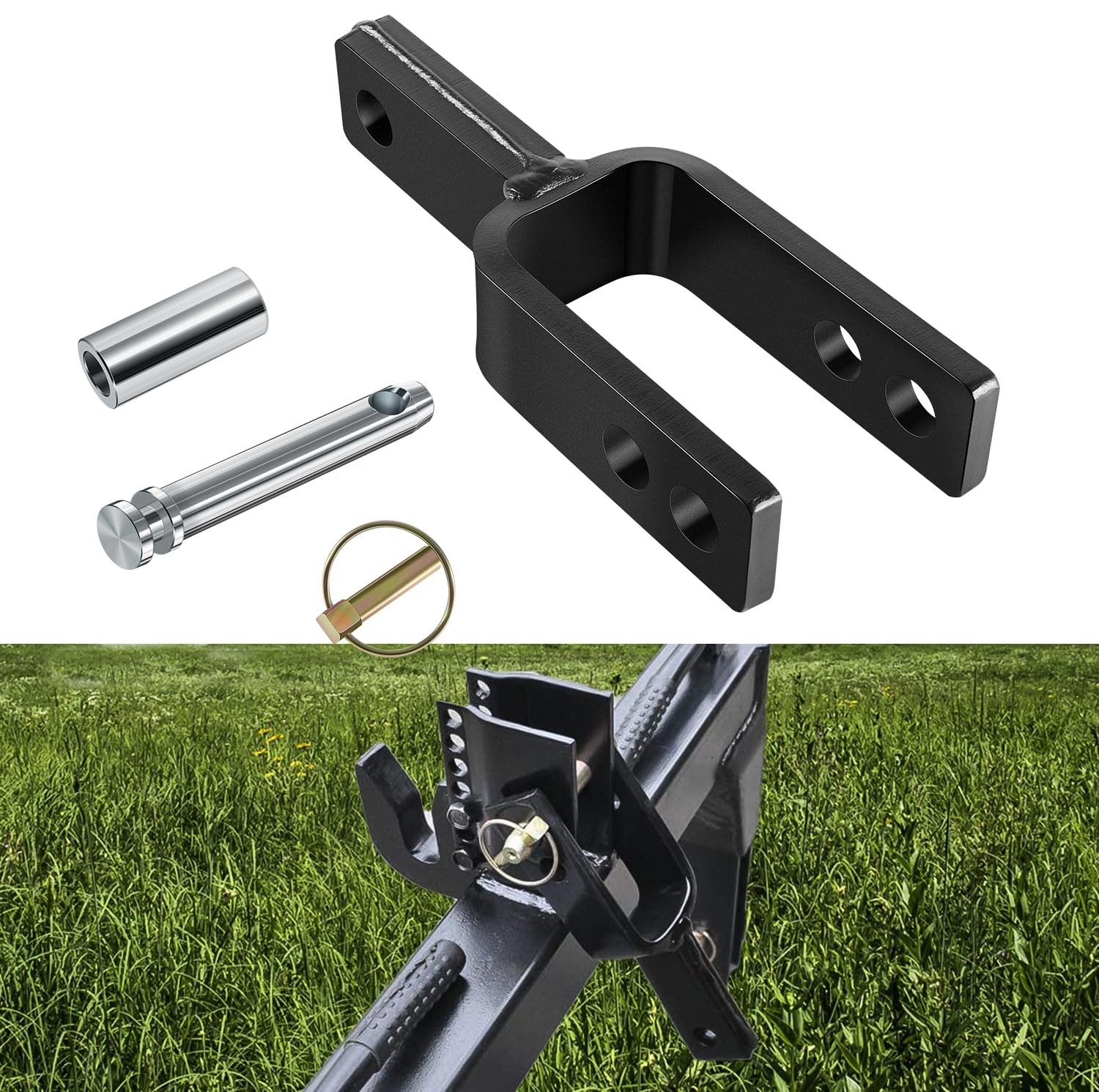 Versatile Quick Hitch Adapter with Adapter Sleeve Used to Adjust Link Bracket Mo