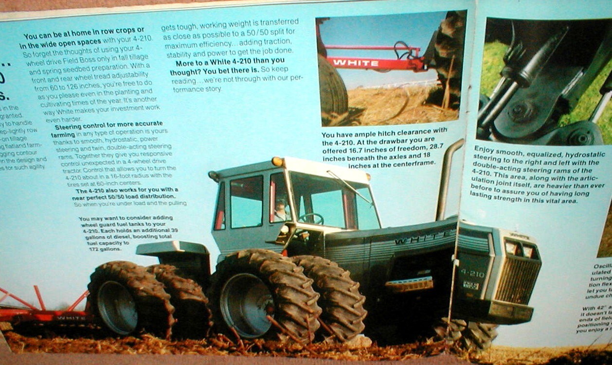WHITE 4-210 Field Boss Full Color 14 Page Dealer Brochure MISSING BACK COVER