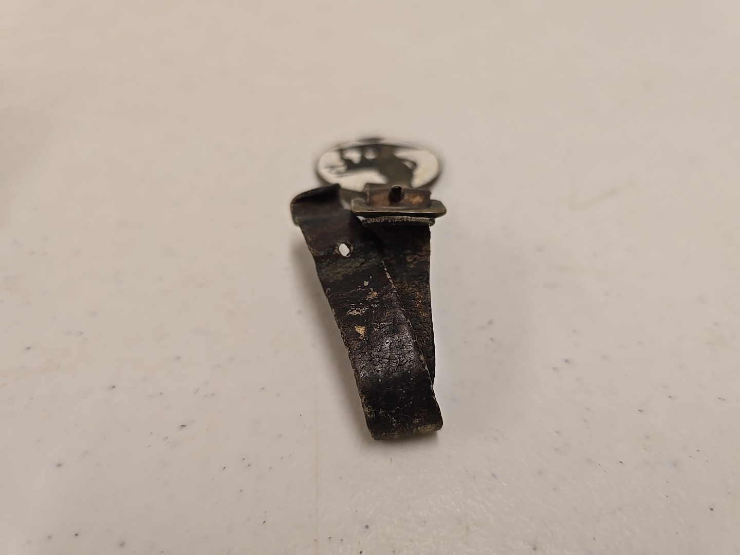 Antique John C Nichols Harness Mfg Janesville WI Master Brand Lion Watch Fob