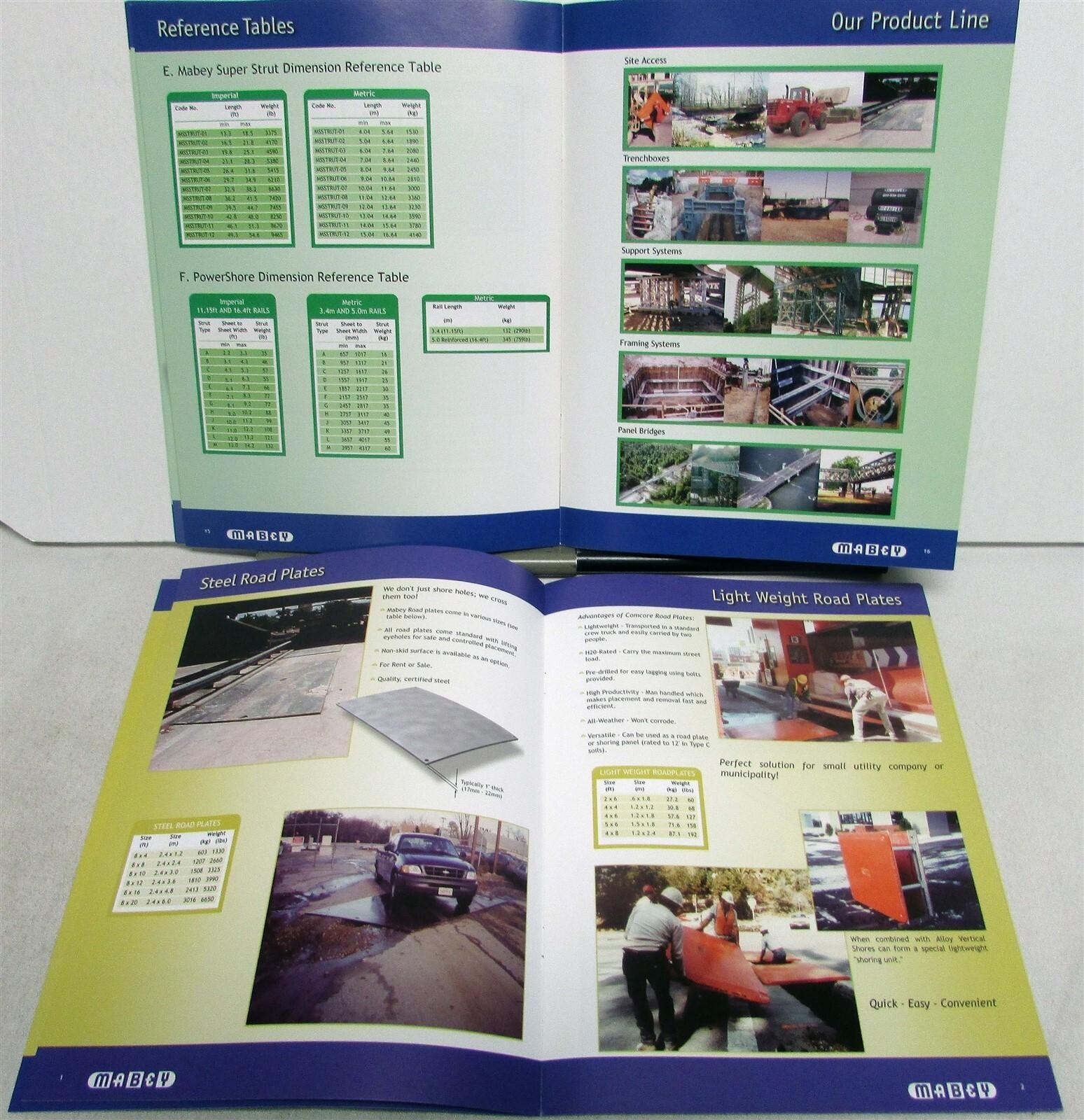 2000s Mabey Framing System & Site Access Specifications Diagrams Sales Brochures