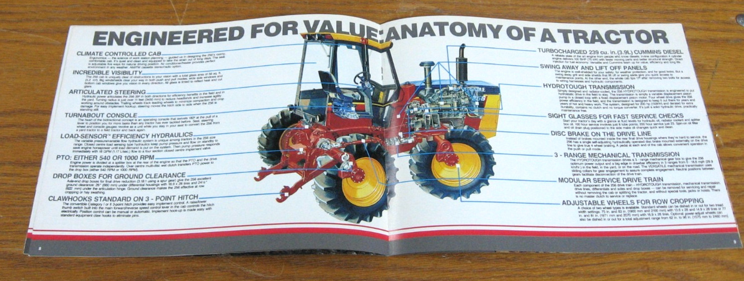 VINTAGE 1984 VERSATILE TRACTOR 256 4 WHEEL DRIVE BROCHURE SALES CATALOG