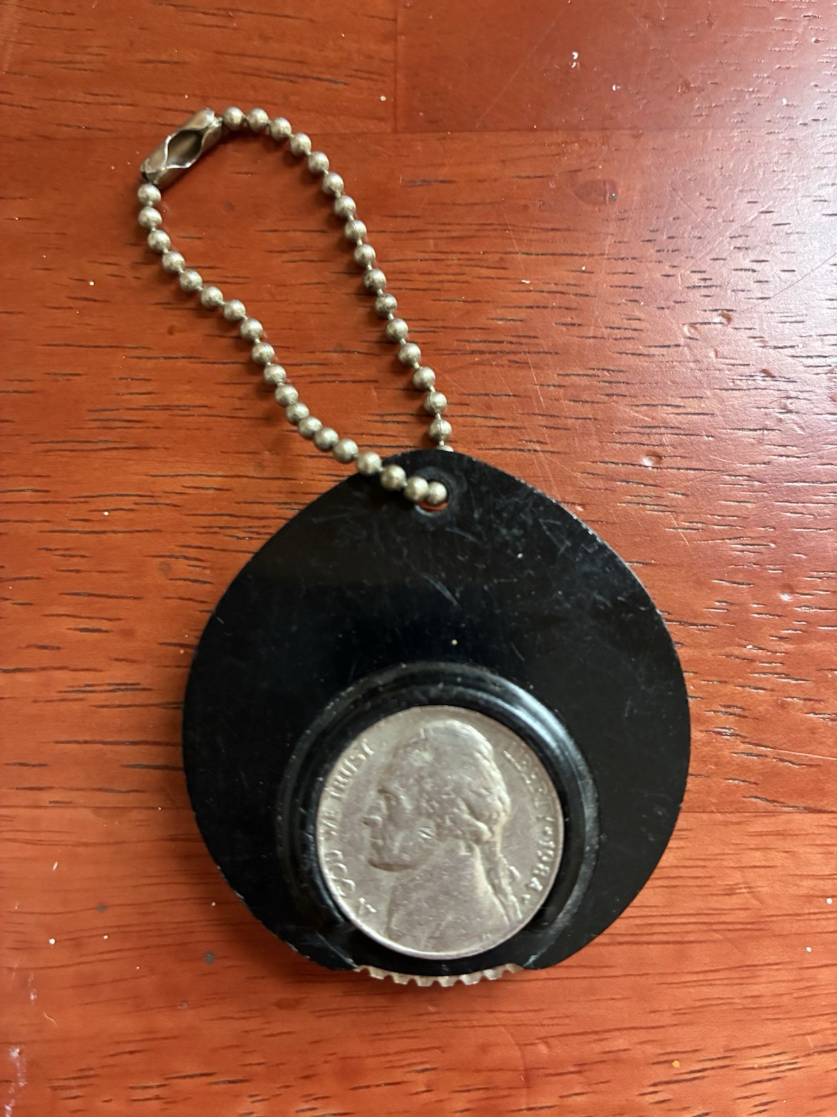 Vintage Gilco Corp Advertising Keychain Nickel Holder Clock 50&rsquo;s