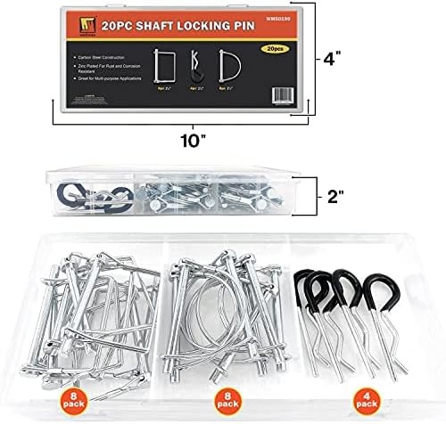Wellmax 20 Pcs Trailer Pin in 1/4 Diameter Zinc-Plated Heavy Duty Safety Pins…