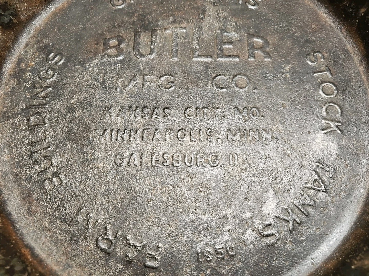 1950 Butler Mfg. Co. Grain Bin Advertising Grain Livestock Pan Vintage