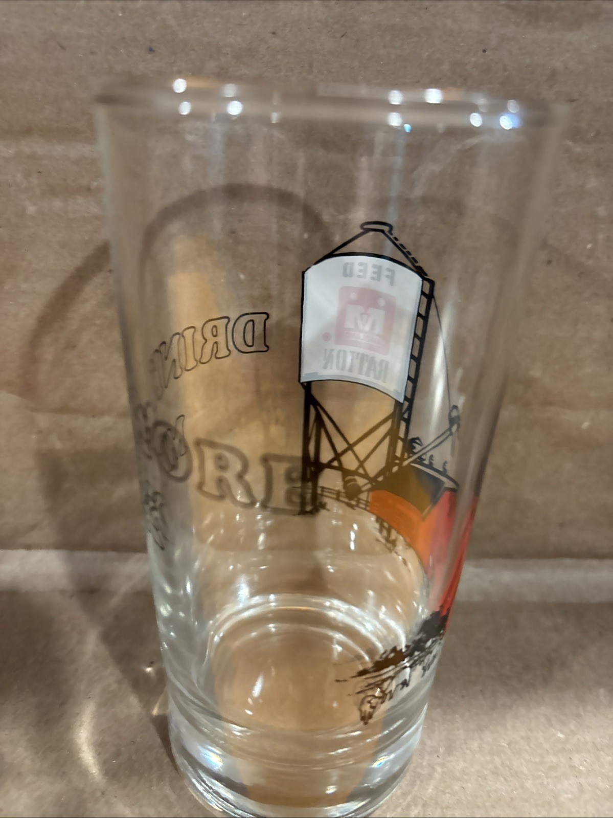 Vintage “Midland Coop” – “Drink More Milk” Advertising Drinking Glass Tumbler