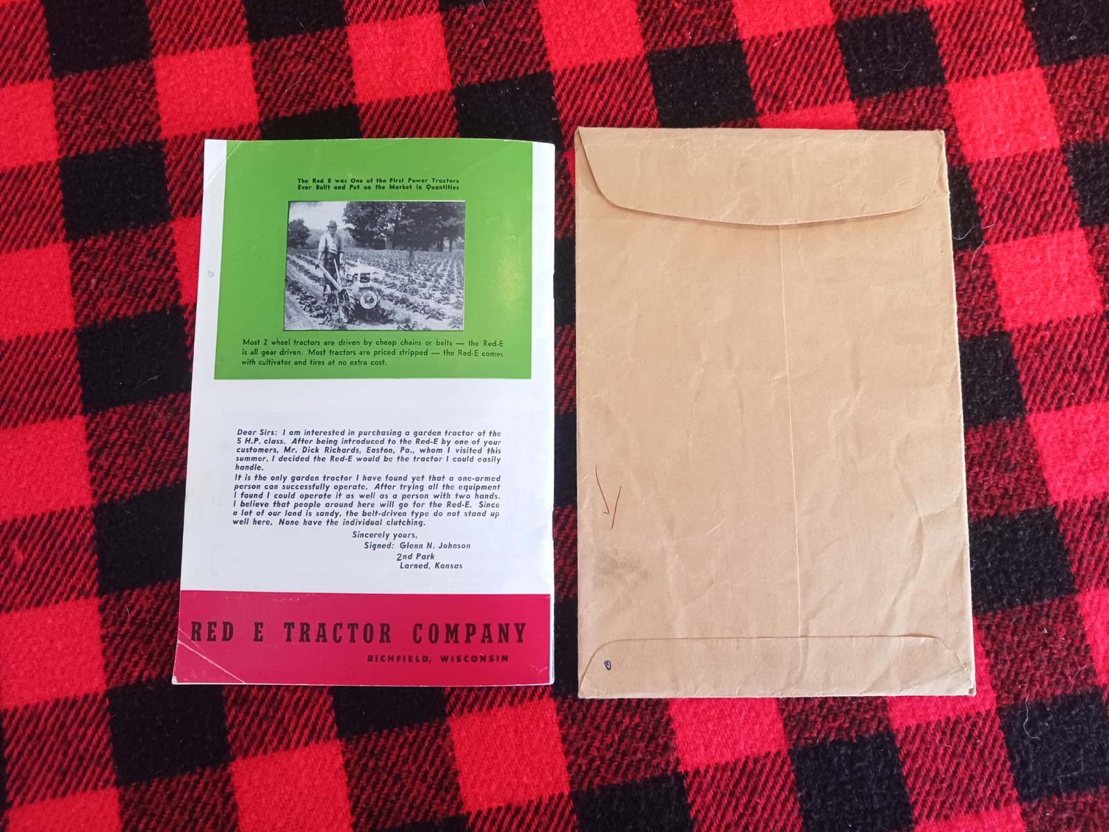 1951 Red-E Garden Riding Tractor Catalog Farm Cultivator Page Brochure
