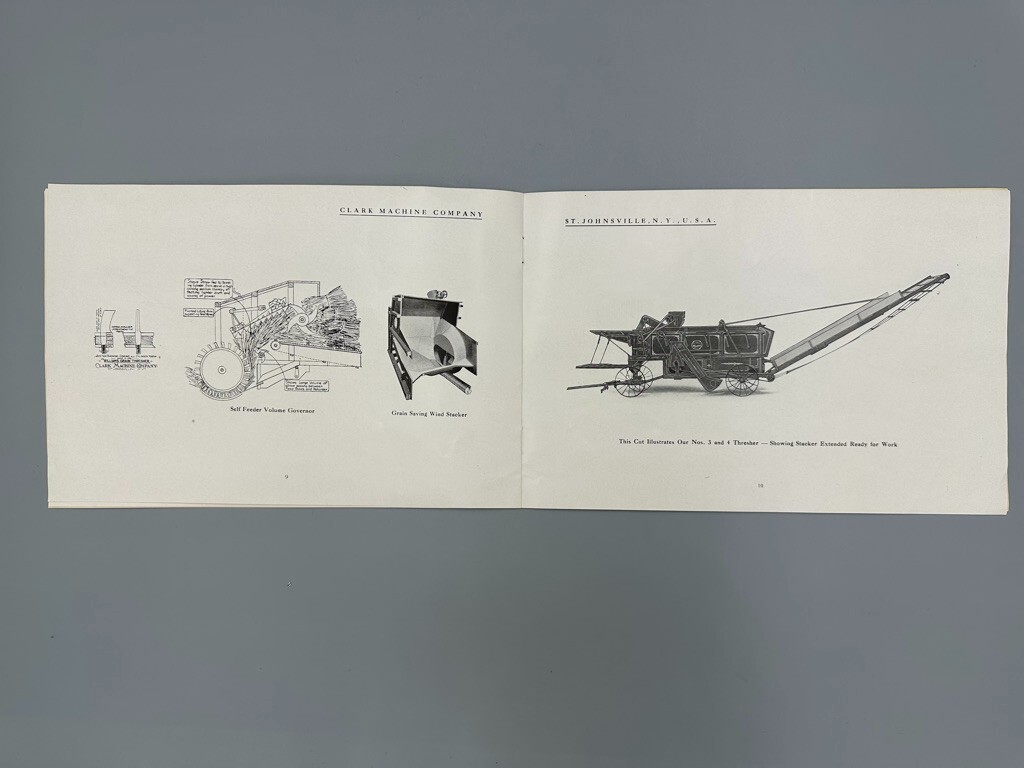 c 1900 CLARK Machine WILLIAMS THRESHER Farm Catalog ST JOHNSVILLE NY Advertising