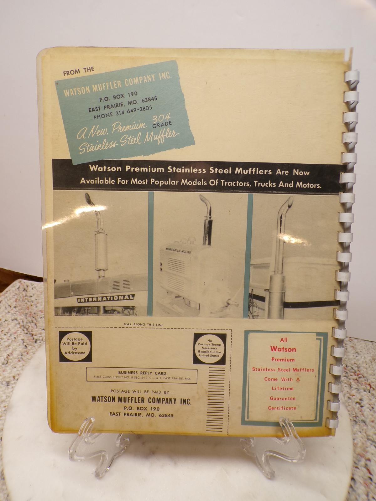 1969 Watson 304 Grade Stainless Steel Tractor Mufflers Catalog East Prairie MO
