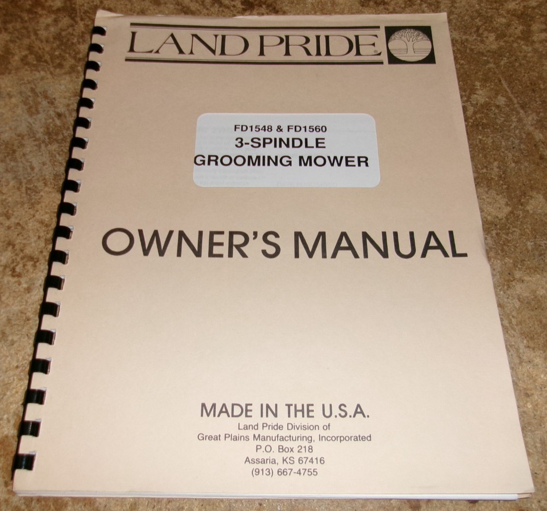 1995 landpride FD1548/FD1560 3-spindle grooming mower owners manual used