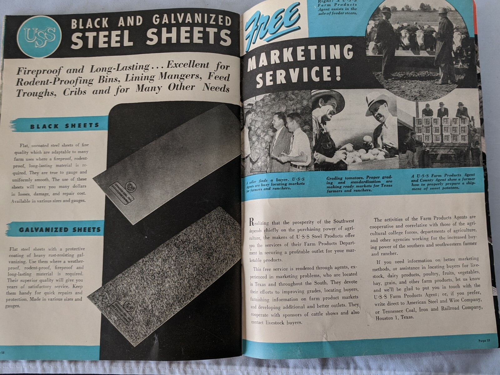 1944 USS Farmer&rsquo;s & Rancher&rsquo;s Handbook – Catalog Steel Products Fence Roof Nails