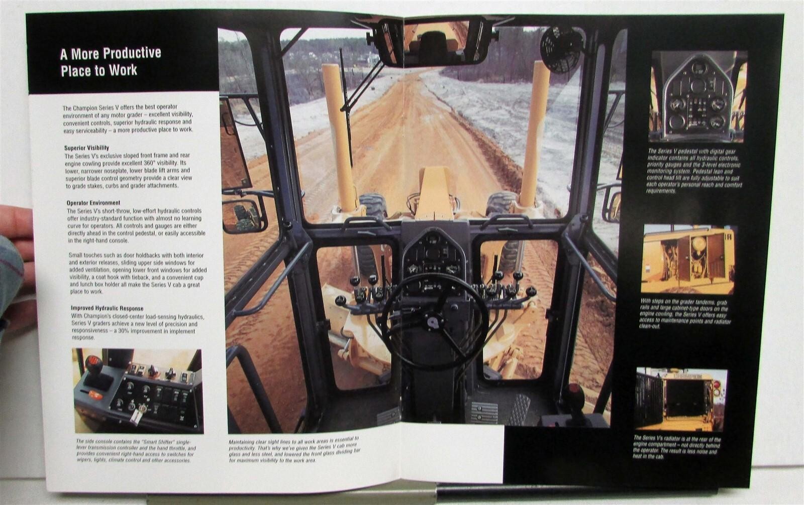 1998 Champion Series V Road Motor Grader Specifications Construction Brochure