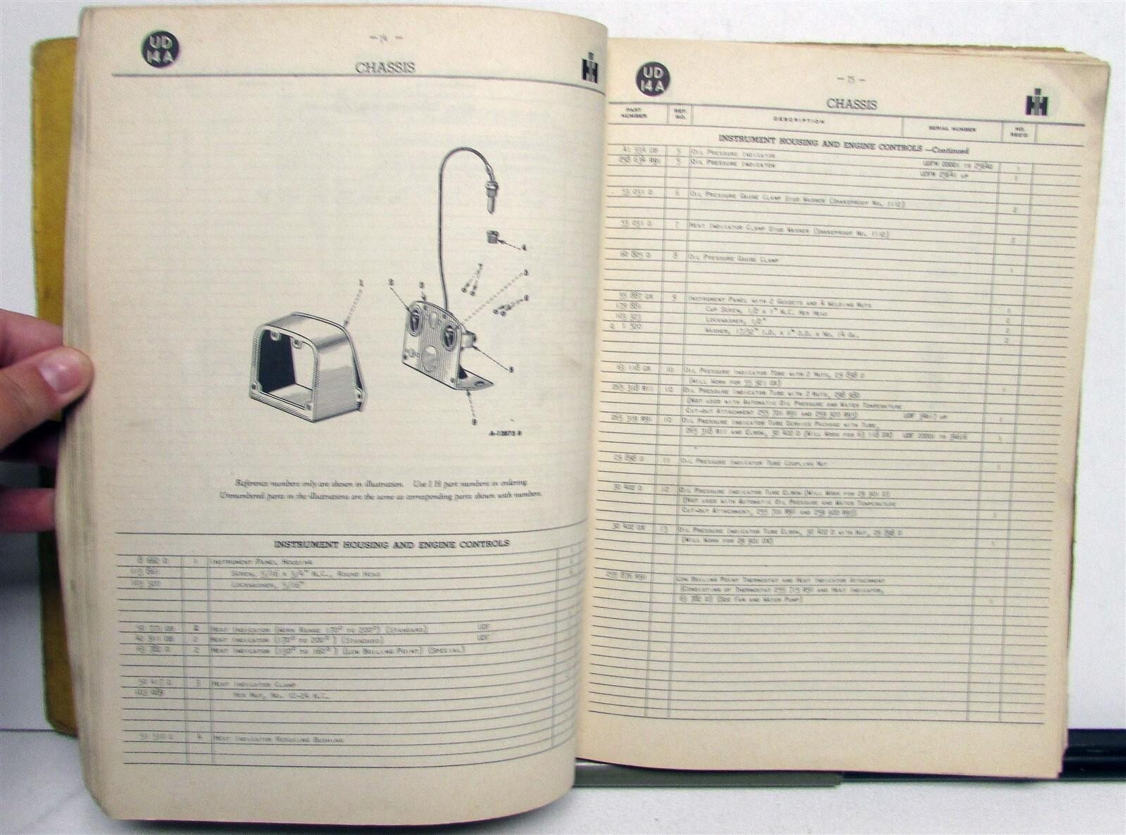 1953 International Harvester UD-14A Power Unit PU-19C Parts & Service Catalog