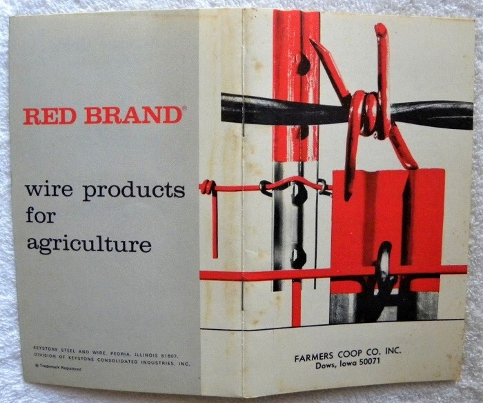 Vintage Farmers Coop Co., DOWS, Iowa IA Red Brand Farm Fence Co-op Wire Booklet