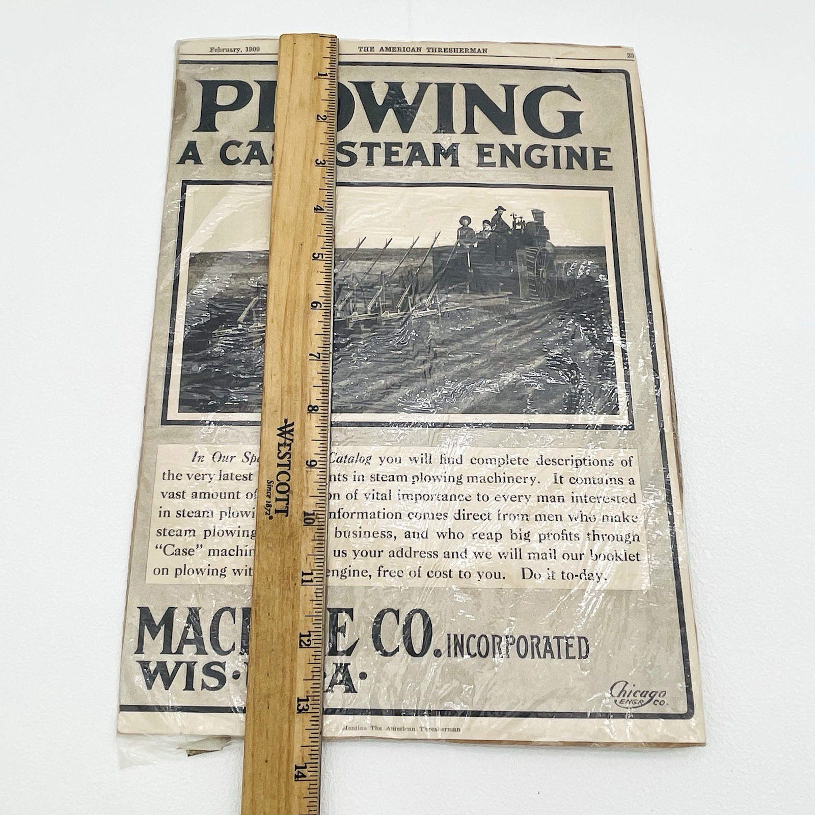 Lot of 3 Vintage 1909 Farm Machine Magazine Ads Feb The American Thresherman
