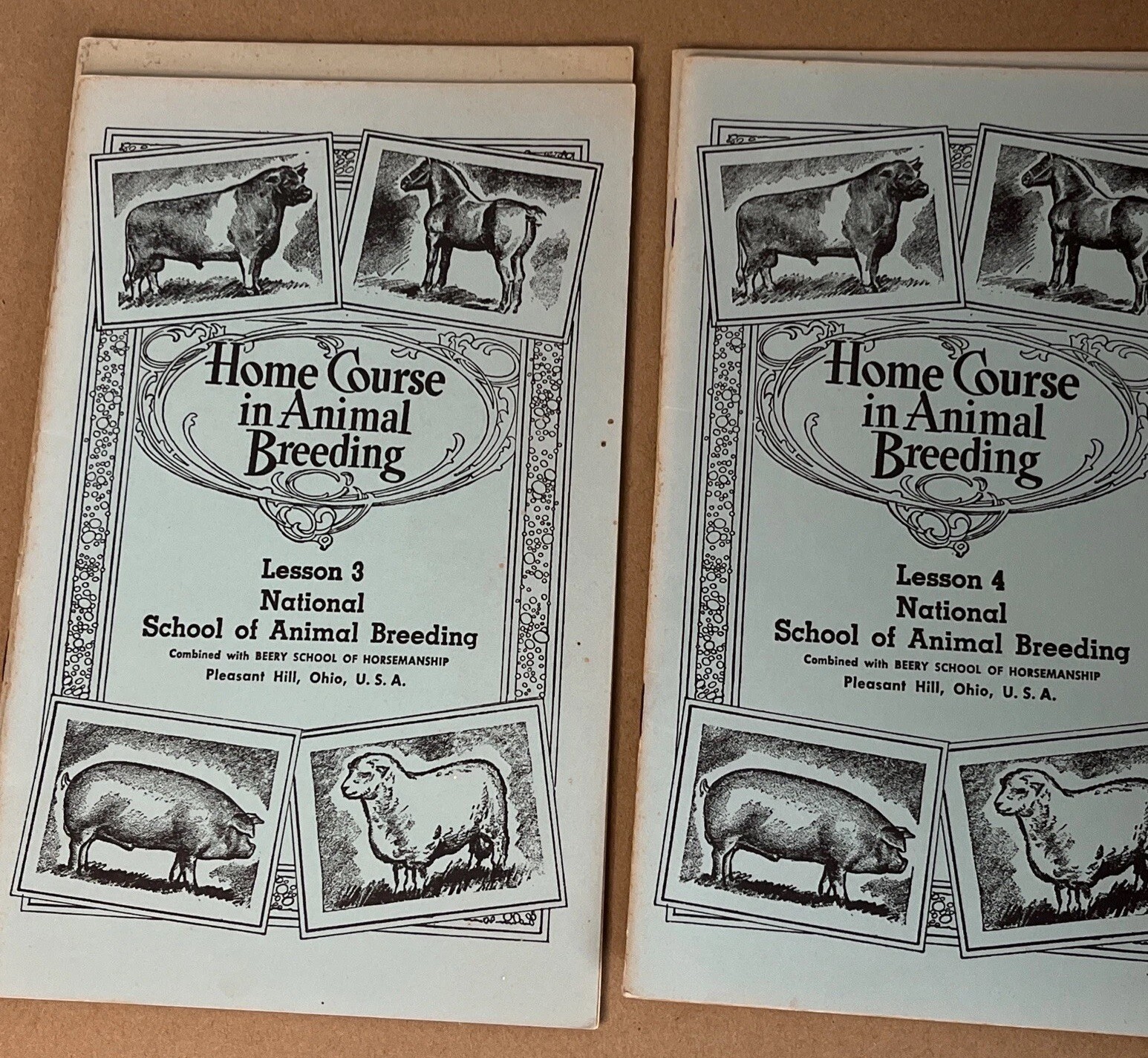 Vintage 1961 Beery School Horsemanship Animal Breeding Course – Partial Set