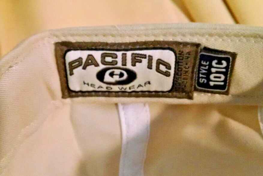 TRIPLE R FARM HAT BASEBALL CAP BEIGE BURGUNDY BULL COW ADJ PACIFIC HEADWEAR.