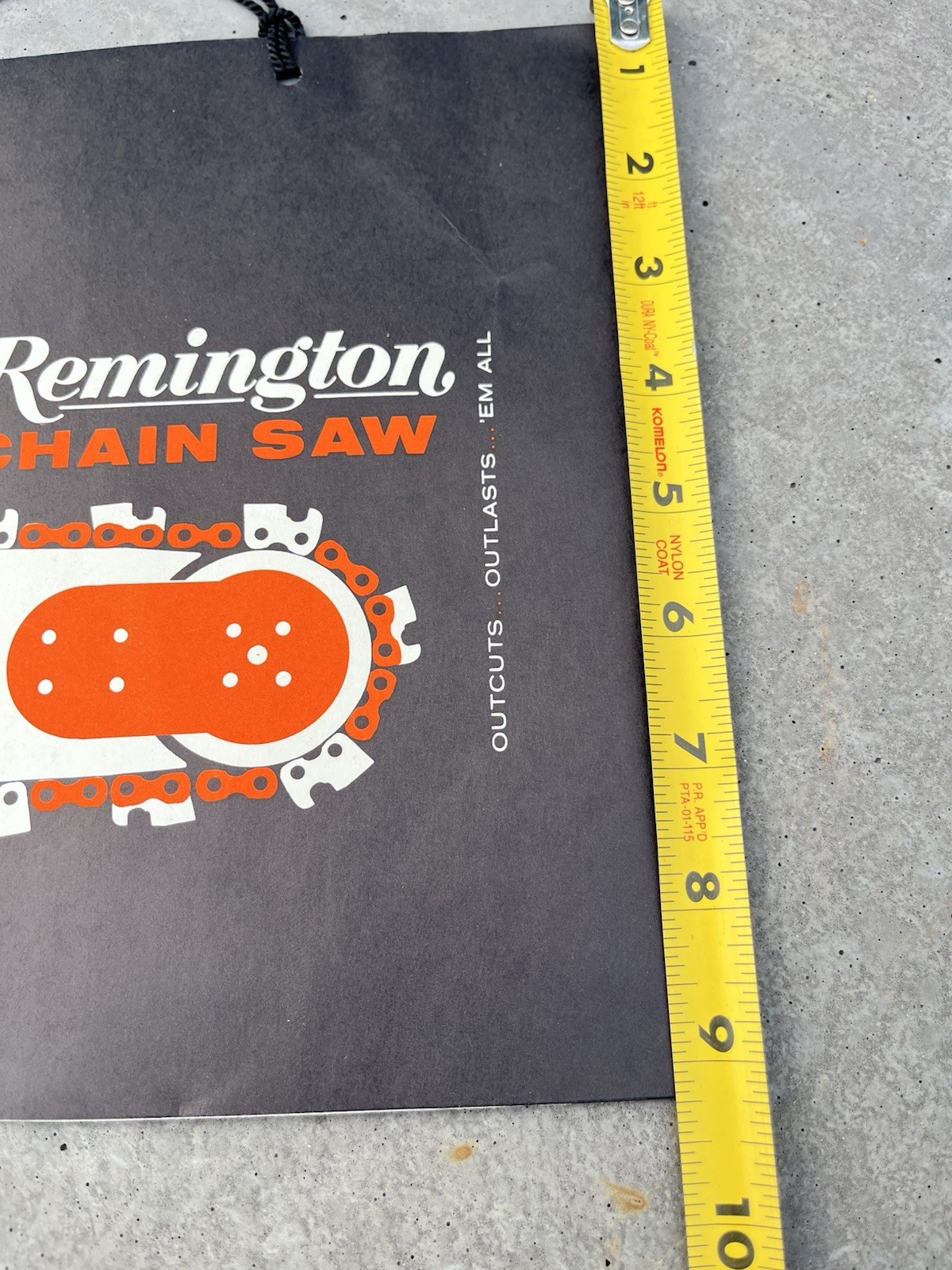 VTG Remington Unused Chain Saw Hang Price Model Tag DuPont 50’s 60’s USA 6”x9”