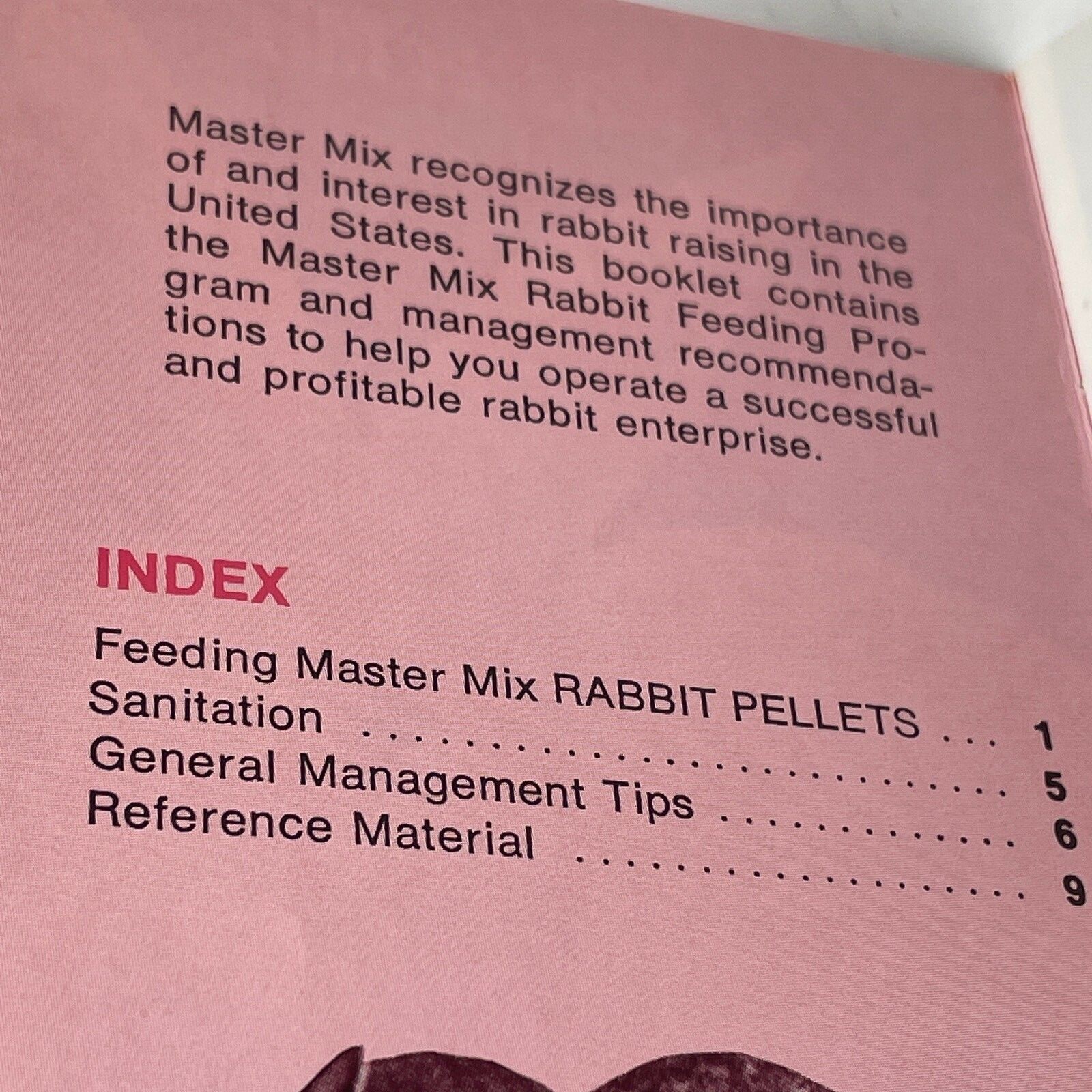 Rabbit Raising Manual Master Mix Vintage Catalog Brochure Outdoor Raised