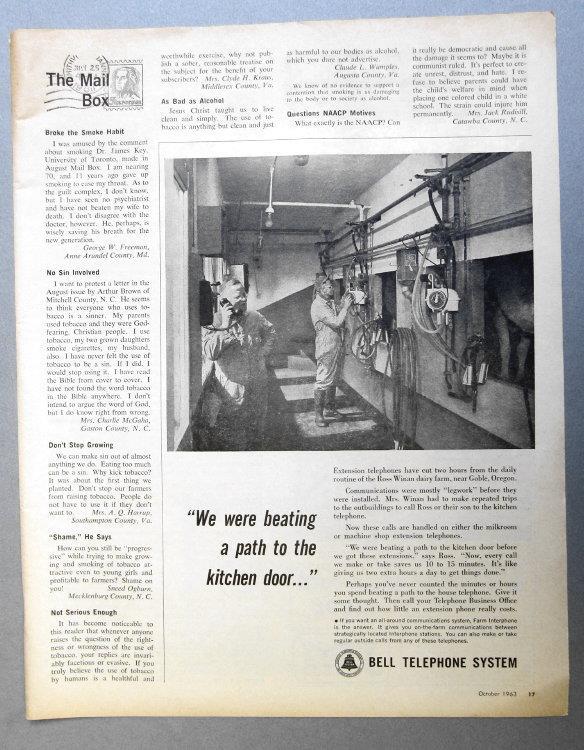 Original 1963 Bell Telephone Ad Featuring ROSS WINAN OF GOBLE, OREGON