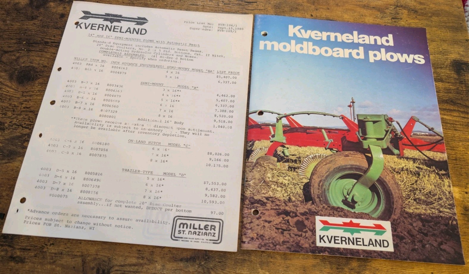 Kverneland Moldboard Plows Agriculture Farm Implement Advertising Brochure