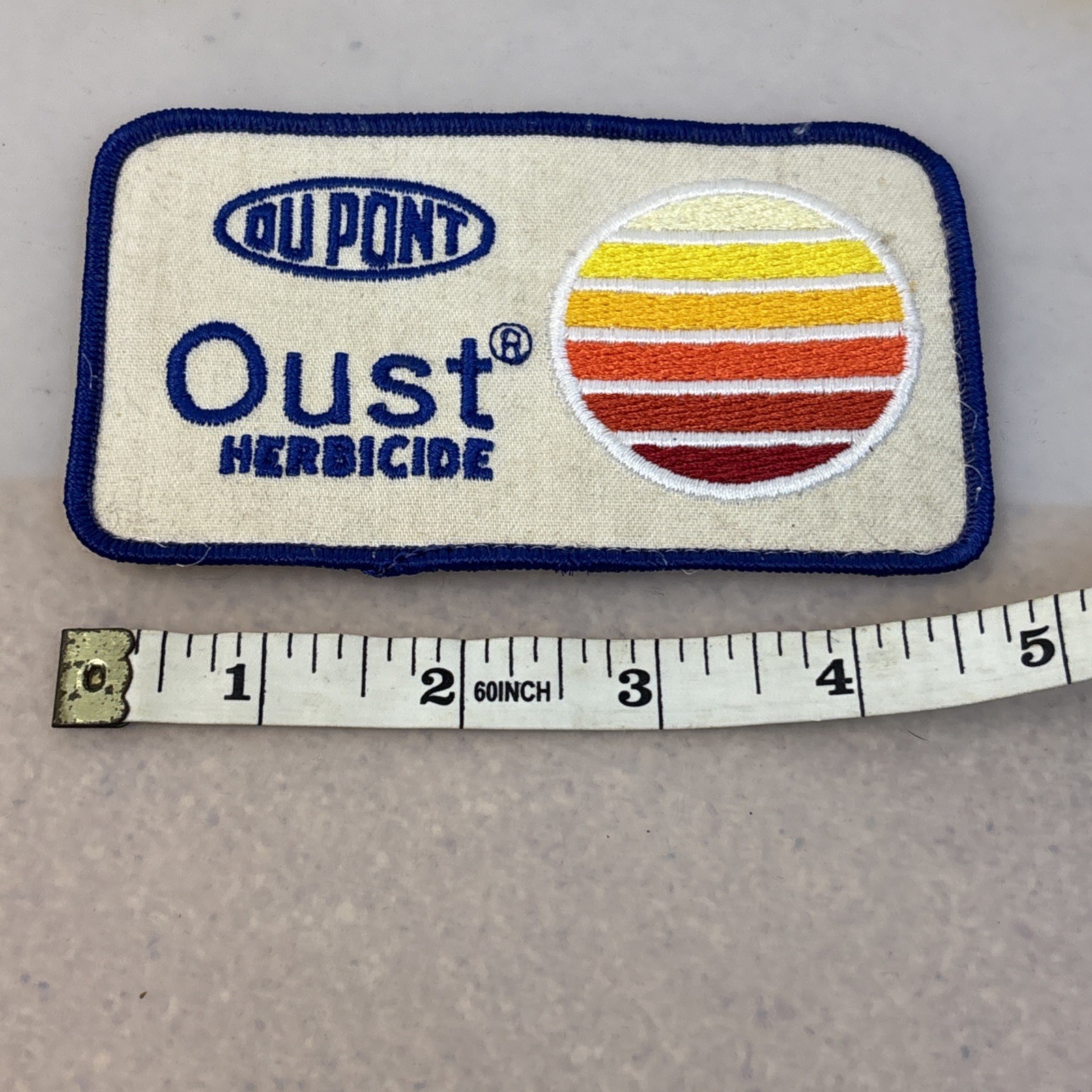 Dupont Oust Herbicide Vintage Embroidered Uniform Patch Sunset Logo