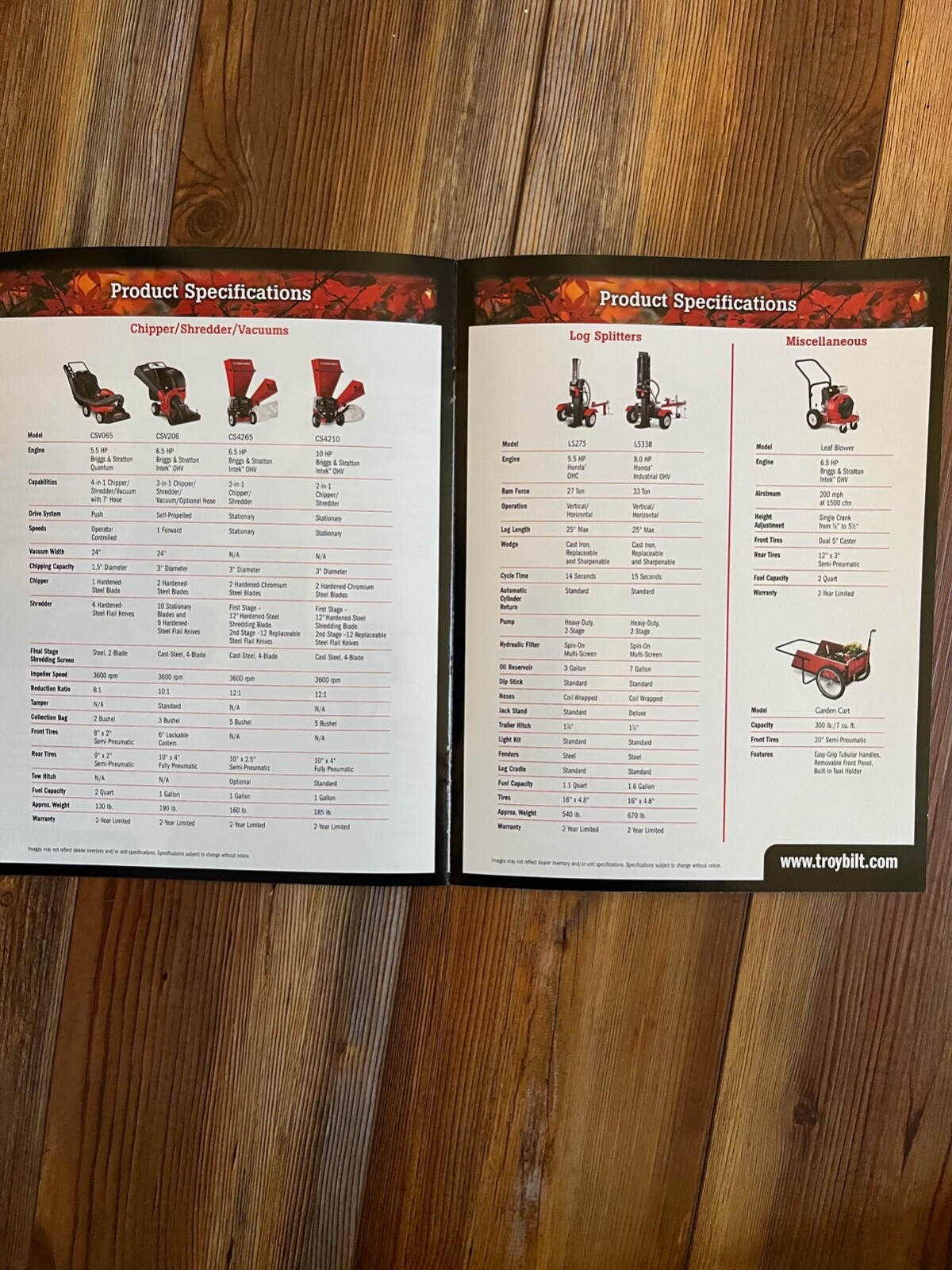 2003 Troy-Bilt Chore Performers sales brochure