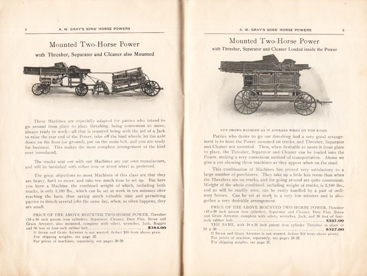 Original Antique 1905-1906, A W. Gray&rsquo;s Sons Farm Equipment Catalog with prices
