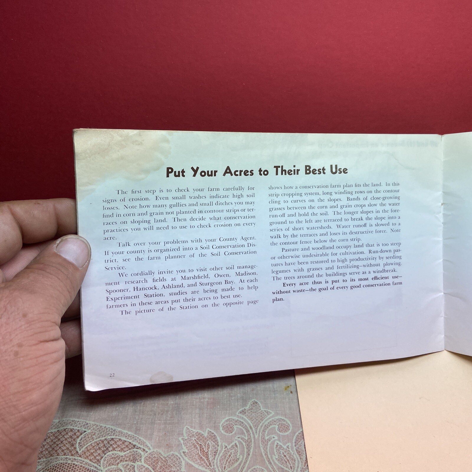 vtg advertising 1951 Booklet Guide Soil Conservation Station Farm La Crosse WI